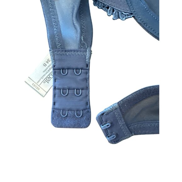 Wacoal Blue 34B Bra Simple Shaping Full Coverage Bra Blue Lace Shimmer 65163 - Picture 5 of 6